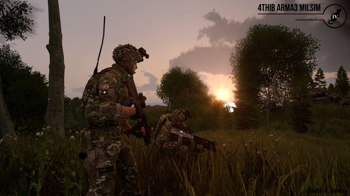 After a long night of fighting, members of Corunna Company get ready to conduct DC drills.

Did you know? We use an in-house modified persistency system to allow for continued operations on Wed, Sat, &amp; Sunday.

Get Involved: 4thib.co.uk/joinus.php

#Arma3 #MilSim <a href="/ArmaPlatform/">Arma Platform</a>