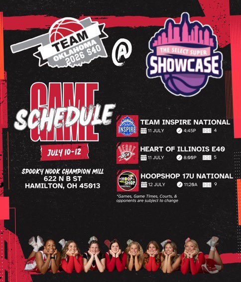 Can’t wait to get on the court and compete against some great competition! Come out and watch us!!
