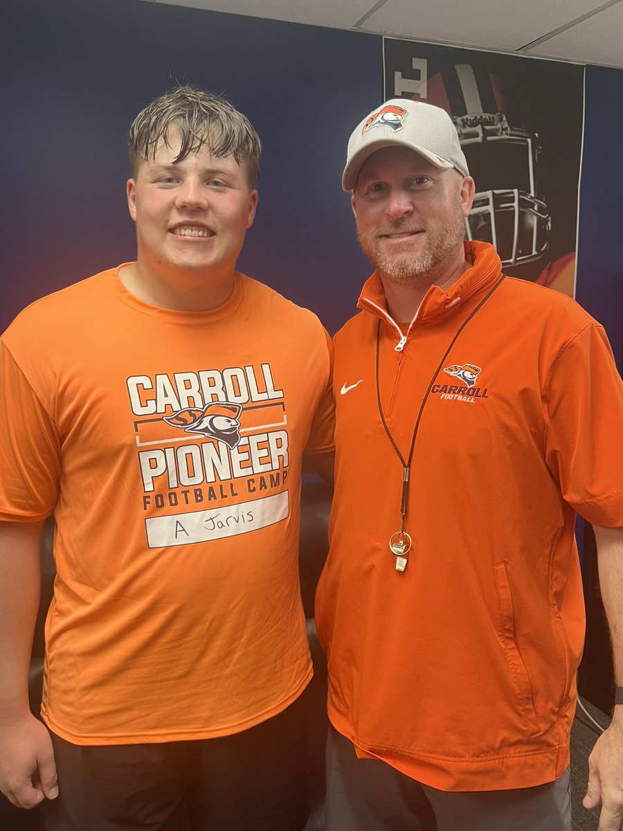 Aiden Jarvis (@aidenjarvis50) on Twitter photo After a great camp and conversation with <a href="/CoachBuddah/">Mike Budziszewski</a> I’m excited to announce I received an offer to play <a href="/piofootball/">Carroll U Football</a>!! Go PIOS!!!
<a href="/CoachHolleyCU/">Garren Holley</a> <a href="/CoachMantas/">Nick Mantas</a> <a href="/OLCoach_Ack/">Coach Ken Ackerman</a> <a href="/Hono_Football/">Hononegah Football</a> <a href="/DeepDishFB/">DEEP DISH FOOTBALL</a> <a href="/PrepRedzoneIL/">Prep Redzone Illinois</a> After a great camp and conversation with <a href="/CoachBuddah/">Mike Budziszewski</a> I’m excited to announce I received an offer to play <a href="/piofootball/">Carroll U Football</a>!! Go PIOS!!!
<a href="/CoachHolleyCU/">Garren Holley</a> <a href="/CoachMantas/">Nick Mantas</a> <a href="/OLCoach_Ack/">Coach Ken Ackerman</a> <a href="/Hono_Football/">Hononegah Football</a> <a href="/DeepDishFB/">DEEP DISH FOOTBALL</a> <a href="/PrepRedzoneIL/">Prep Redzone Illinois</a>
