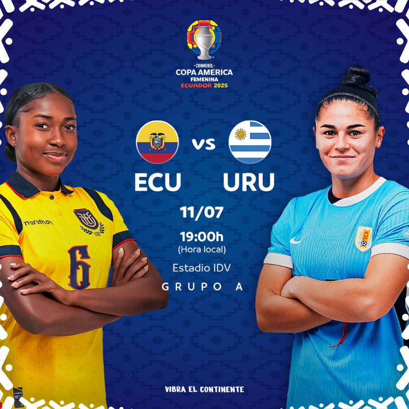 CopaAmerica's tweet photo. La CONMEBOL Copa América Femenina Ecuador 2025™️ arranca con un duelo espectacular entre Ecuador, las locales, y Uruguay  🇪🇨x🇺🇾

#CopaAmericaFEM