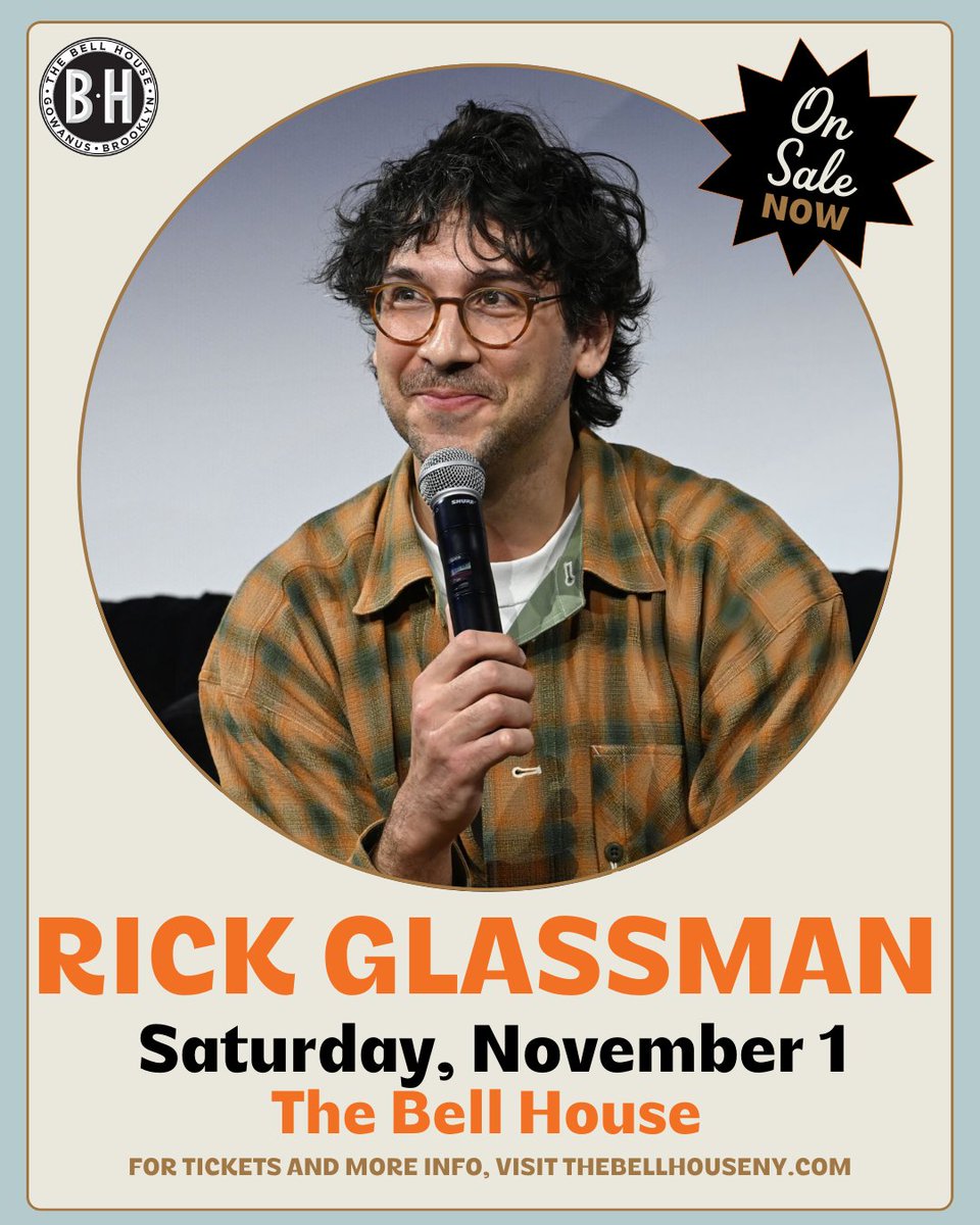 BellHouseNY's tweet image. 🗣️JUST ANNOUNCED! Stand-up comedian, writer, & actor @RickGlassman headlines the Bell House in Brooklyn on Saturday, November 1st!
Tickets on sale now: tinyurl.com/58v55t6u