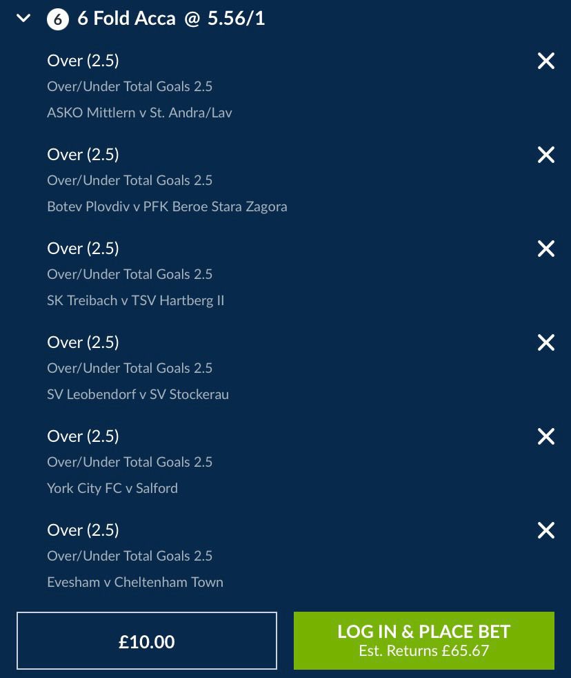 ⚽️ FRIDAY FOOTY ACCA ⚽️ 

Here’s why we’ve backed it 👇👇

ASKO Mittlern vs St Andra/Lav Over 2.5 Goals: This has won in seven of the last eight Mittlern matches. It has also landed in six of the previous seven St Andra/Lav games.

Botev Plodiv vs PFK Beroe Stara Zagora Over 2.5