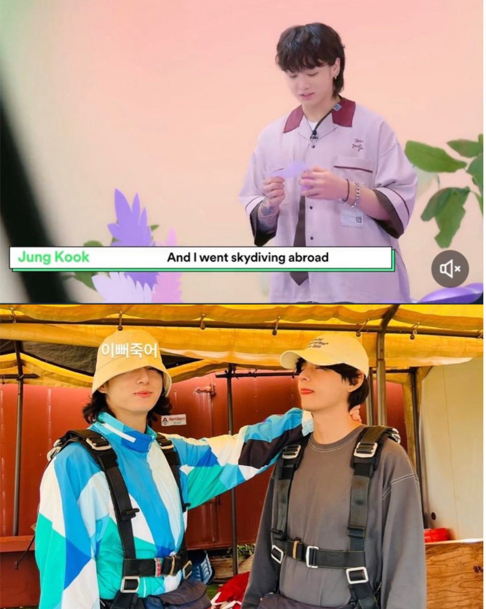 Daniela78068905's tweet image. 🐰: I went snowboarding with V and his friends
🐰: And I went skydiving abroad.
Nothing more special than knowing Taekook spend their rare private time making memories together.🥹💜💚