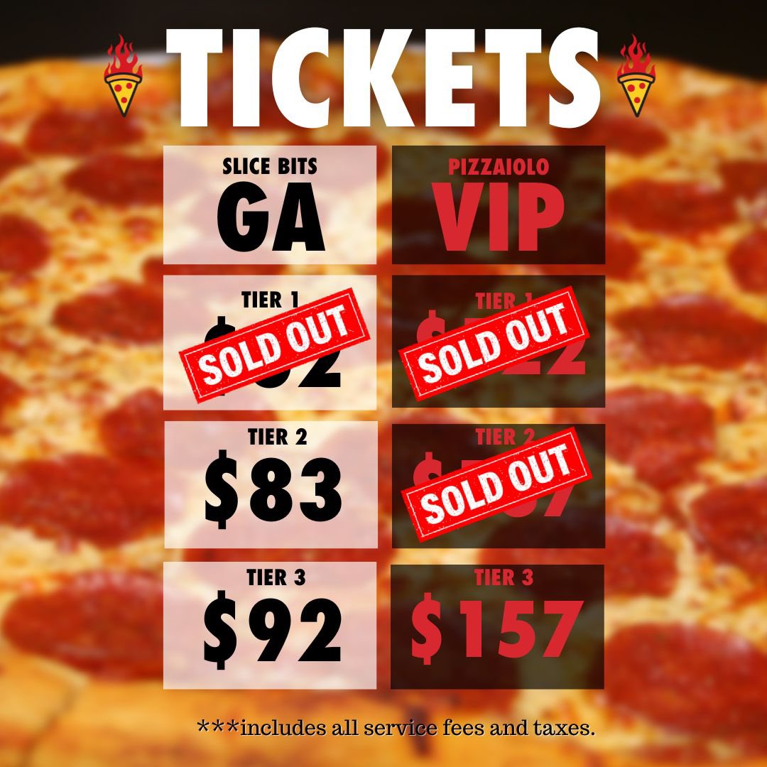 vegaspizzafest's tweet image. 🚨VIP ALERT🚨
The last Tier 2 VIP tickets have officially SOLD OUT within 72 hours and Tier 2 GA are almost gone too. Act now before VIP sells out complete and lock in the lowest prices available before GA Tier 2s are gone. Once they're gone, they're gone! 🔥🍕
Tix link in bio!