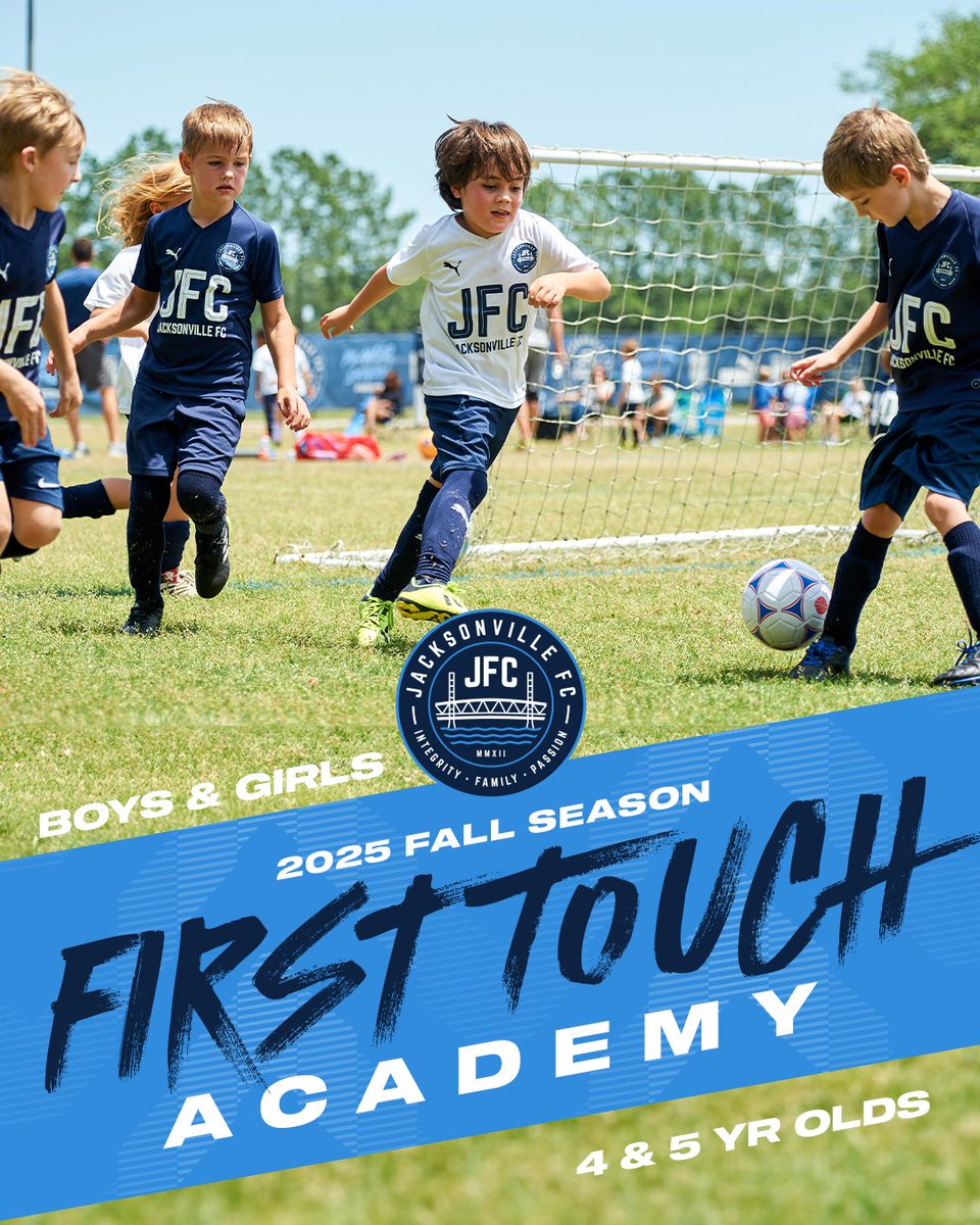 jacksonville_fc's tweet image. Calling all future stars ages 4 and 5!!!
JFC’s First Touch Academy is the perfect intro to soccer. Boys and girls enjoy weekly practices with JFC trainers and Saturday games.
Build confidence, coordination, and friendships while developing a love for the game in a safe and…
