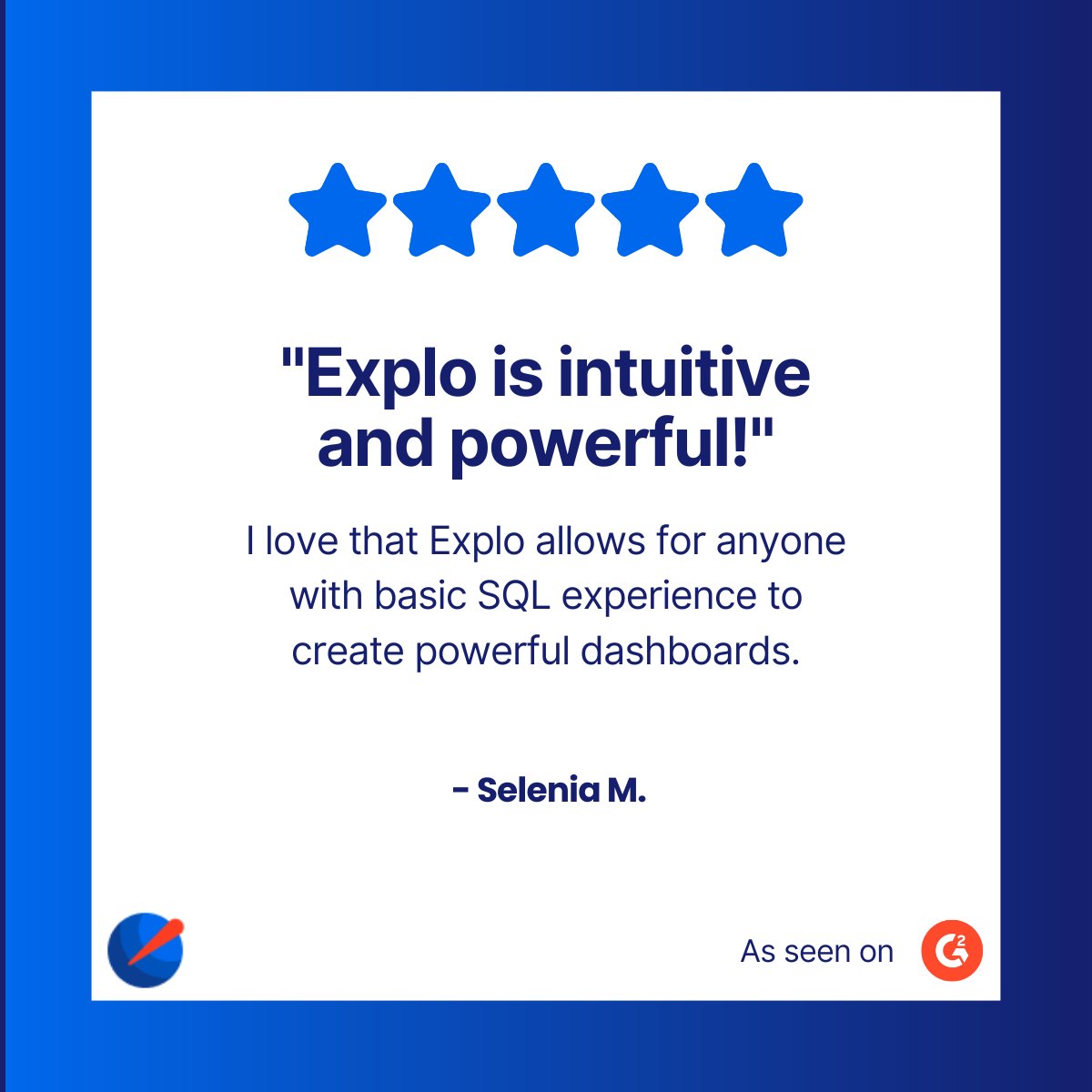 tryexplo's tweet image. 🚀 “Explo is intuitive and powerful!” — 5/5 ⭐️
We built Explo so anyone with basic SQL skills can create powerful, customer-facing dashboards—fast.
Thanks to our users for making Explo the go-to tool for embedded analytics that scale with your team.
#Explo #CustomerReview…