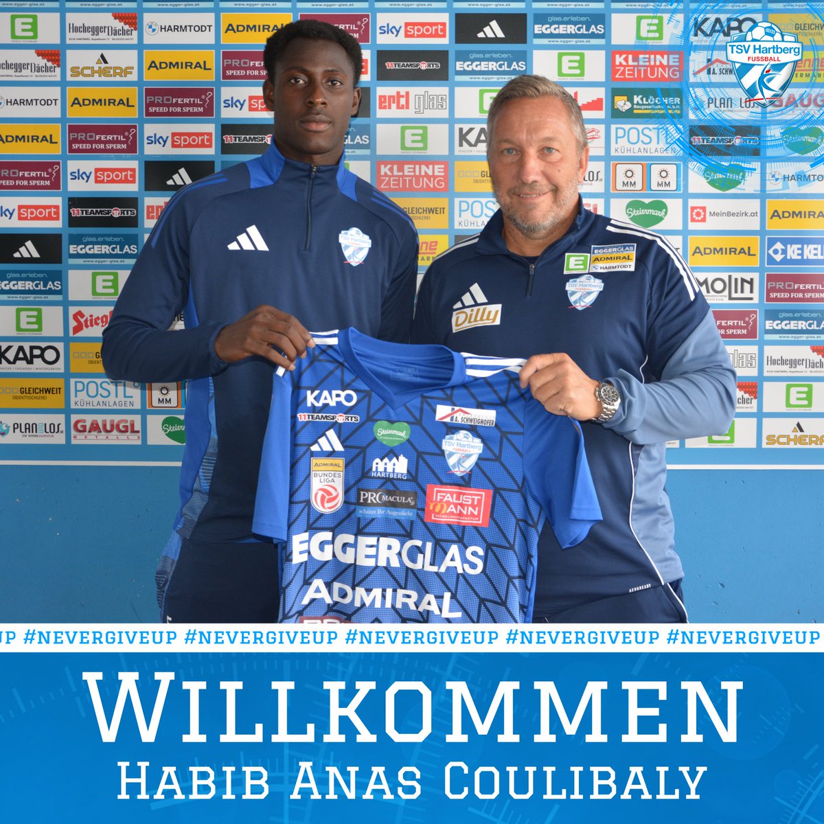 tsv_hartberg's tweet image. Bienvenue à Hartberg 🇨🇮
Innenverteidiger Habib Anas #Coulibaly verstärkt den TSV und unterzeichnet einen Zweijahresvertrag mit Option auf Verlängerung. ✍🏼
ℹ️ tsv-hartberg-fussball.at/habib-coulibal…
#coulibaly #inundaut #forzatsv #nevergiveup