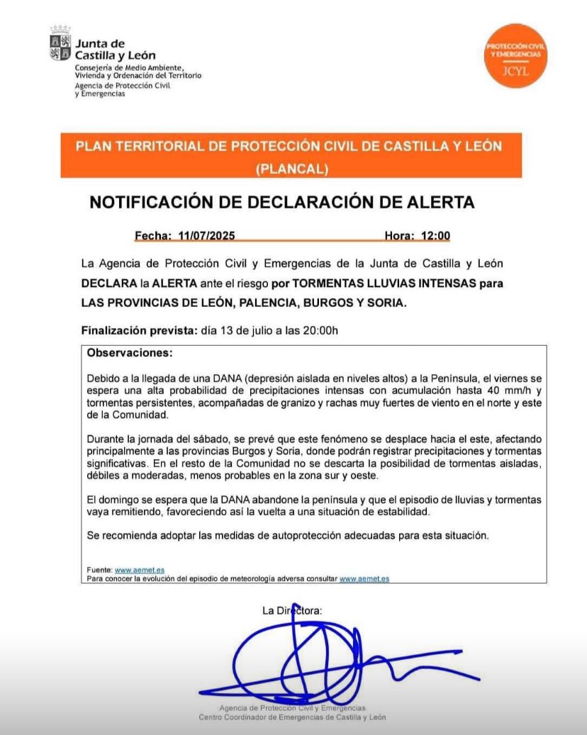Seguimos muy atentos👀👀 la evolución de los avisos para estas próximas horas 🕦🕞🕥