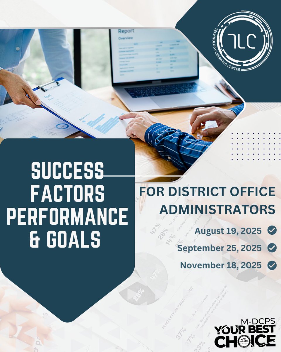 mdcps_ITS_tlc's tweet image. Calling all @MDCPS District Office Administrators! Get ready to master the Success Factors Performance &amp;amp; Goals Management Platform with our upcoming sessions! 💻Sign up for class through PLMS in your Employee Portal.
@mdcps_profdev #ITSLeads #EdTechTools #TLCWorkshops