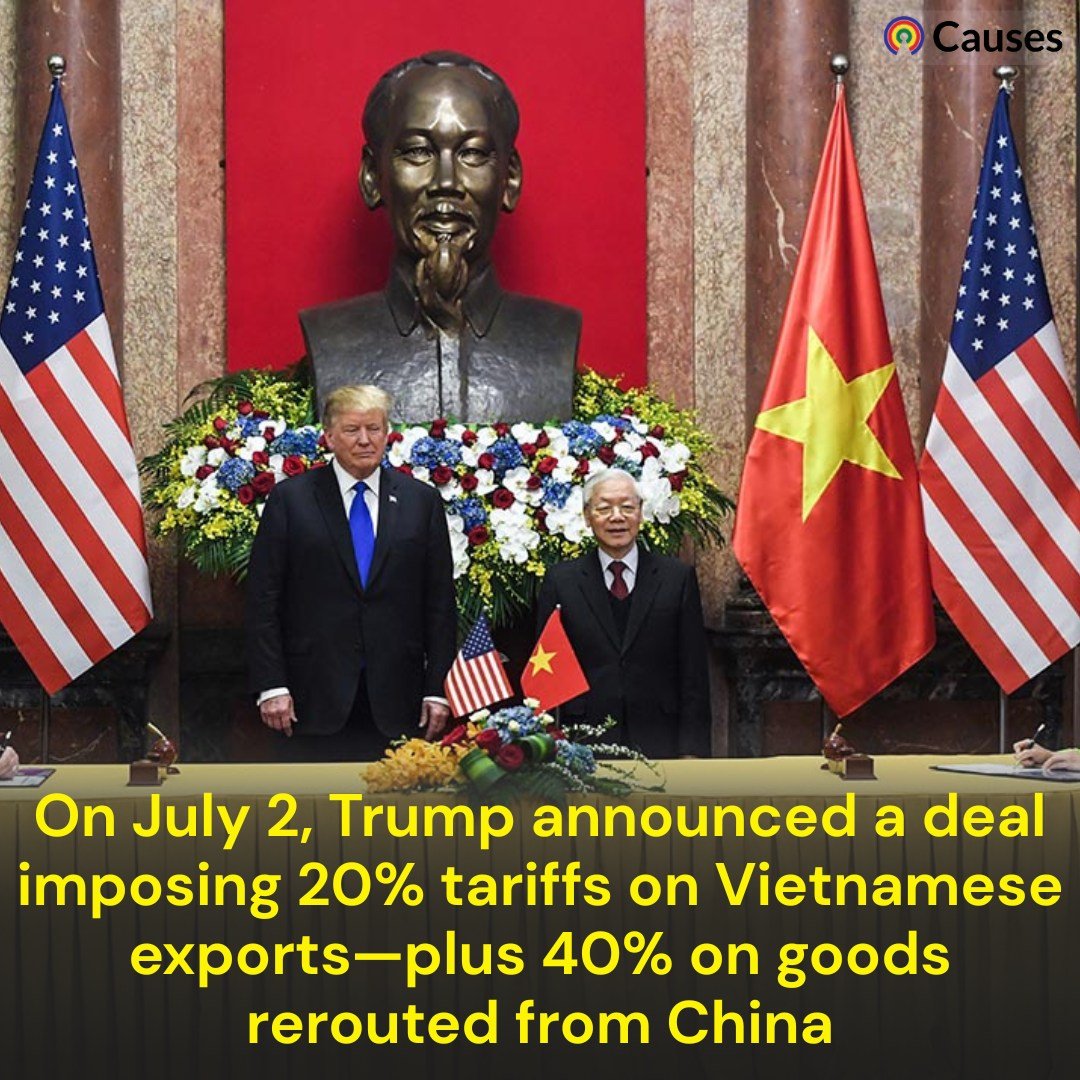 4/ Why Vietnam?

Because since Trump took office, China has been flooding Vietnam with machinery and electrical parts.

Vietnam slaps on a “Made in Vietnam” label and ships it to America.

Trump just crushed that scam — and signaled the whole region is next.
