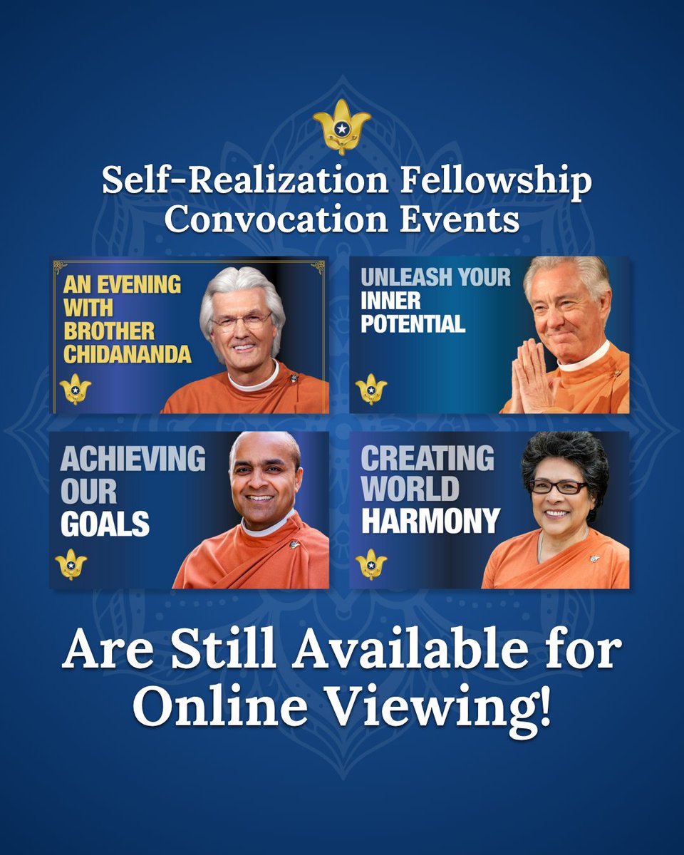 srfyogananda's tweet image. Did you want to revisit or watch for the first time a talk, guided meditation, or kirtan that was livestreamed during this year’s Self-Realization Fellowship World Convocation? 
 
We are happy to share that most Convocation events are still available on YouTube for viewing! 
 
We…