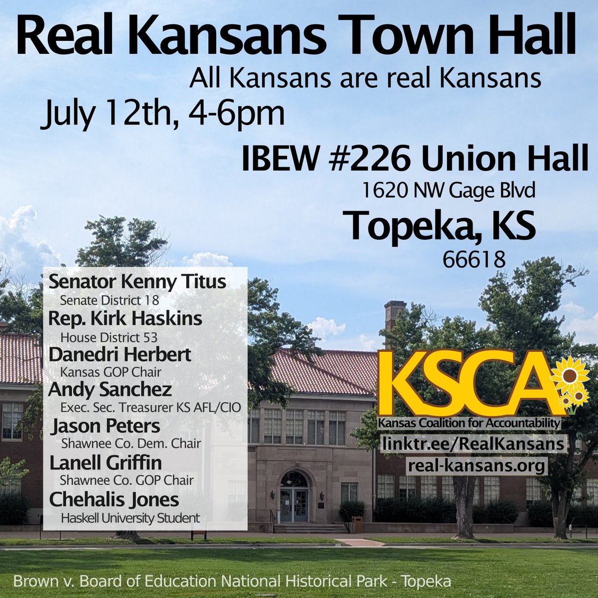 KansasAFLCIO's tweet photo. Topeka Town Hall this w/e - Get the answers you need! https://t.co/CkD2cdiec0