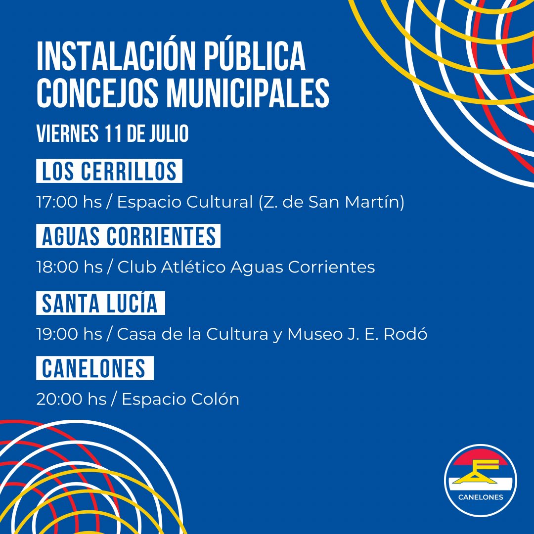 🔴🔵⚪️ Instalación pública de los Concejos Municipales.

Estaremos acompañando a los compañeros y compañeras que asumen como Concejales y Alcaldes/as

🗓️Viernes 11 de julio
<a href="/Frente_Amplio/">Frente Amplio</a>