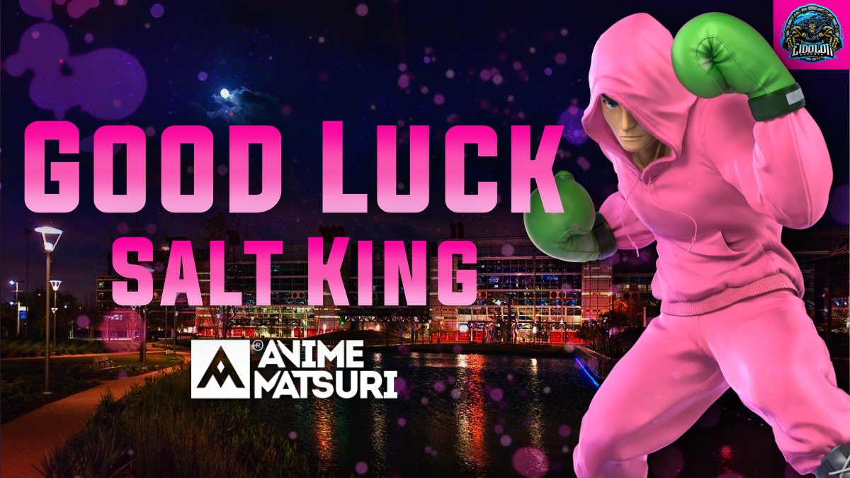 Good luck at #animematsuri2025 <a href="/AmISalty_/">EDLN | Salt King</a>!

Let's bring home a W! #EidolUS 

🎨: <a href="/Oops_SSB/">EDLN | Oops! (Ez Quinn)</a>