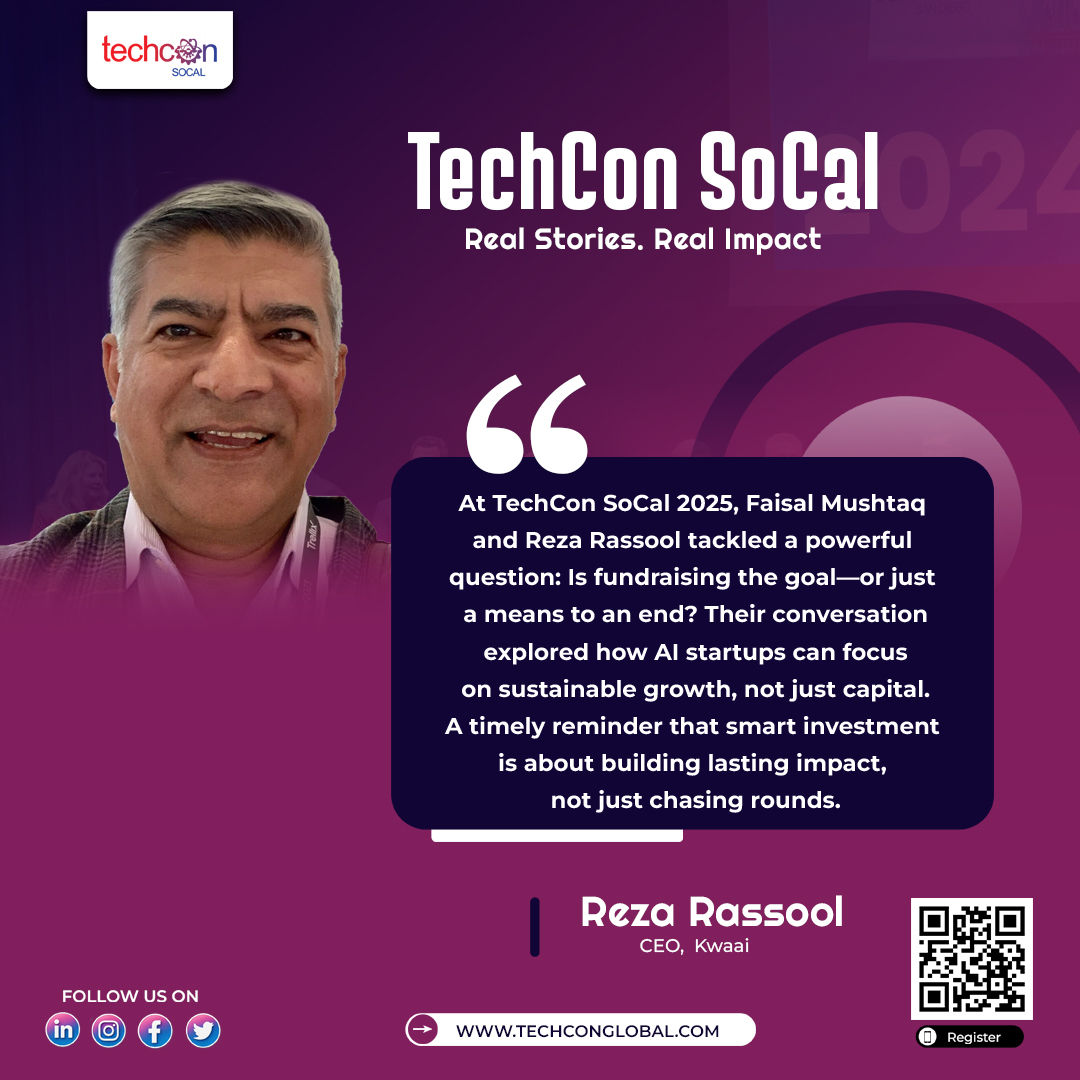 🚀 Fundraising isn’t the goal; real impact is.

At #TechConSoCal, Reza Rassool (CEO, Kwaai) &amp; Faisal Mushtaq emphasized building with purpose.

Sustainable growth. Long-term vision. AI with real value. 💡

#AIStartups #FoundersMindset #SmartInvestment