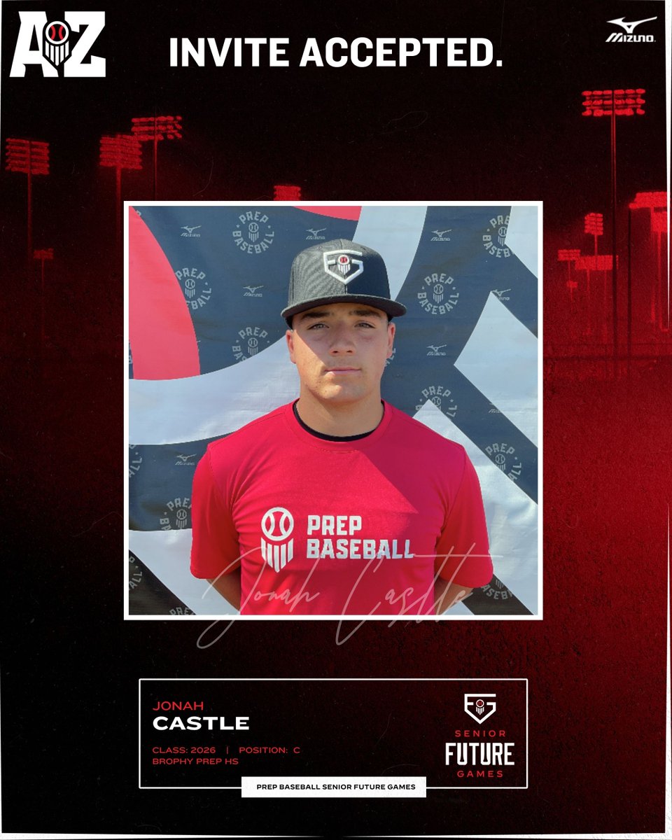 Prep Baseball Arizona (@prepbaseballaz) on Twitter photo 𝐒𝐞𝐧𝐢𝐨𝐫 𝐅𝐮𝐭𝐮𝐫𝐞 𝐆𝐚𝐦𝐞𝐬 | 𝐈𝐧𝐯𝐢𝐭𝐞 𝐀𝐜𝐜𝐞𝐩𝐭𝐞𝐝
‘26 C Jonah Castle (<a href="/CastleJonah/">Jonah Castle</a>) has accepted his invite to represent #Arizona at the 2025 Senior Future Games.
👤 loom.ly/Inxyx04
#PBSFG25 𝐒𝐞𝐧𝐢𝐨𝐫 𝐅𝐮𝐭𝐮𝐫𝐞 𝐆𝐚𝐦𝐞𝐬 | 𝐈𝐧𝐯𝐢𝐭𝐞 𝐀𝐜𝐜𝐞𝐩𝐭𝐞𝐝
‘26 C Jonah Castle (<a href="/CastleJonah/">Jonah Castle</a>) has accepted his invite to represent #Arizona at the 2025 Senior Future Games.
👤 loom.ly/Inxyx04
#PBSFG25