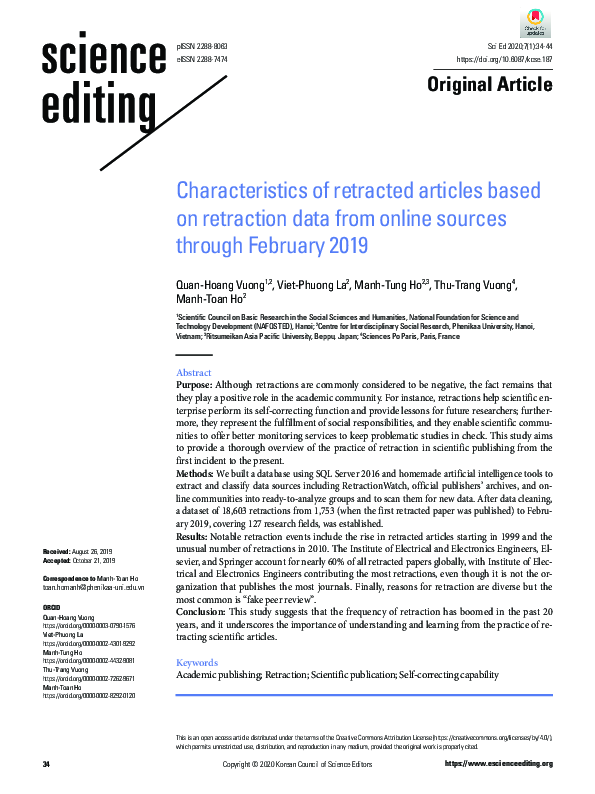 SofiaFieldsEdit's tweet image. 🚨 18,603 retractions. 127 fields. One big question: Why?

A global study reveals:

🧪 Fake peer review = top reason
📈 Spike since 1999
🏢 IEEE, Elsevier &amp;amp; Springer = ~60%
⏱️ One paper retracted after 80 years!

📄 Must-read for anyone in academia.

#Retraction #AcademicTwitter