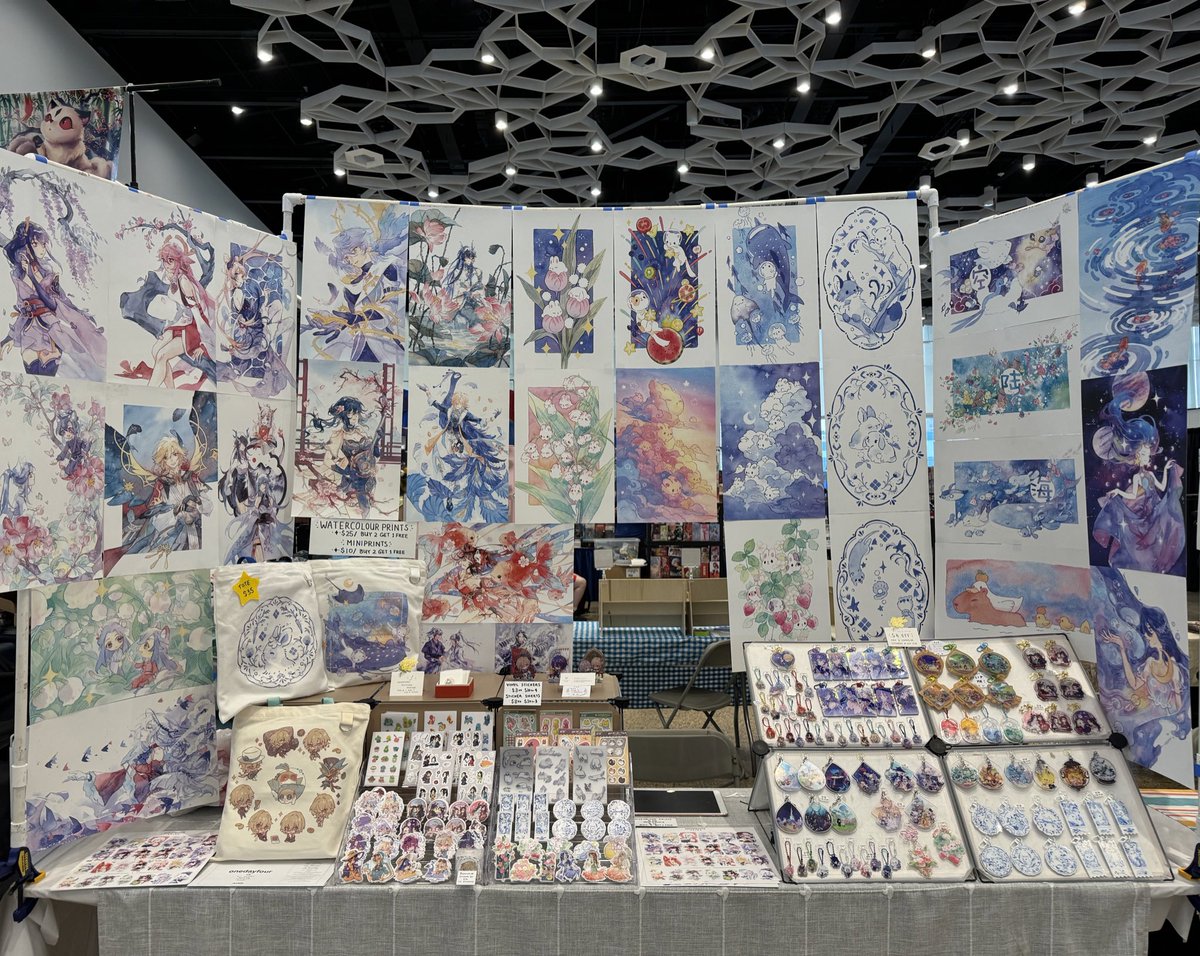 onedayfour's tweet image. All set up for Aikon this weekend! find me at A2409 🌷