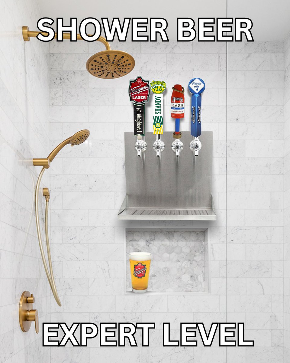 Gansettbeer's tweet image. We don't know about you, but we'll be starting bathroom renovations next week.
#showerbeer #beer #draft #experlevel #narragansett #gansettbeer