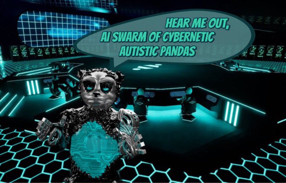 <a href="/elonmusk/">Elon Musk</a> Imagine if grok had a fully interoperable avatar to create a recognizable, branded face of the X app.

Imagine it embodied a swarm of pandas ready to solve any problem in the digital meatspace.