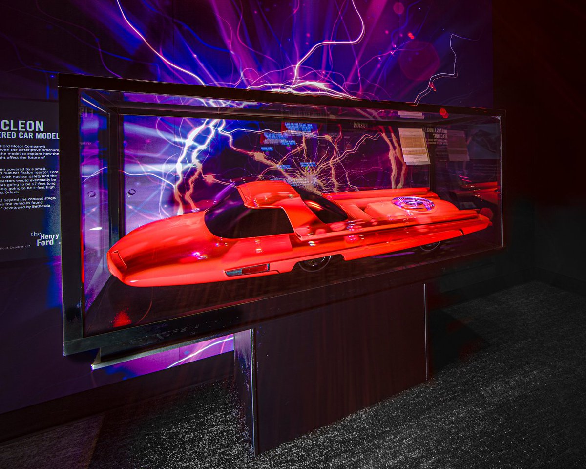 AtomicMuseum's tweet image. The future that never was.

On display in our Atomic Odyssey exhibit: the Ford Nucleon—a 1950s concept car designed to run on a tiny nuclear reactor. It never made production but perfectly captured the Atomic Age’s vision of limitless energy and bold innovation.