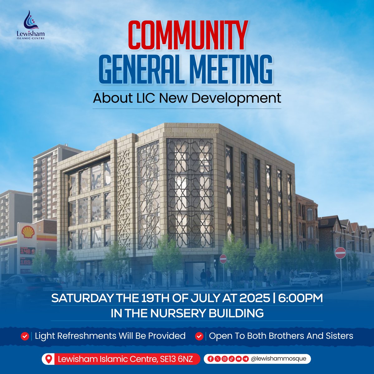 LewishamMosque's tweet image. Join us Sat, July 19 @ 6 PM with LIC Trustees to discuss new developments & next steps. Be part of the conversation! #LIC #Community #newdevelopment #Lewisham