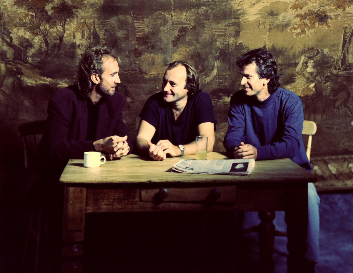 genesis_band's tweet image. Mike Rutherford, Phil Collins and Tony Banks for a "We Can't Dance" press shot, 1991.
📸 David Scheinmann