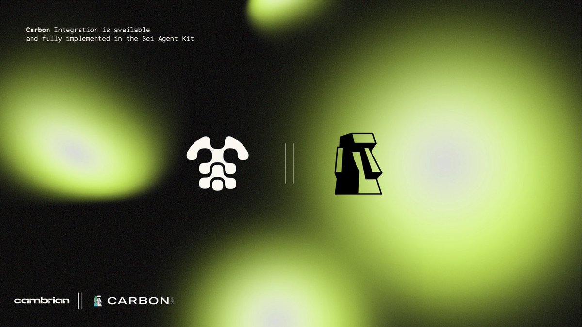CAMBRIAN (@cambrian_ai) on Twitter photo 🚨 Cambrian agents now integrate with <a href="/CarbonDeFixyz/">Carbon DeFi</a> 🪲
Agents can now trade using Carbon. Actions include:
• Disposable strategies: Create one-time limit/range order strategies
• Recurring strategies: Set up ongoing buy/sell strategies
• Overlapping strategies: Implement 🚨 Cambrian agents now integrate with <a href="/CarbonDeFixyz/">Carbon DeFi</a> 🪲
Agents can now trade using Carbon. Actions include:
• Disposable strategies: Create one-time limit/range order strategies
• Recurring strategies: Set up ongoing buy/sell strategies
• Overlapping strategies: Implement