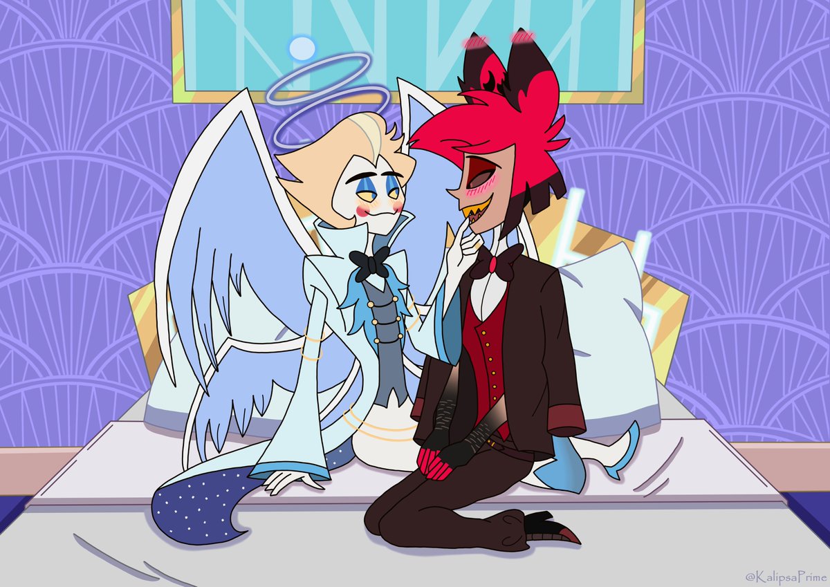 KalipsaPrime's tweet photo. I'm sorry, but it was stronger than me. 😅
I love their ship and wanted to make them Rusty Hotel style. 

#rustyhotel #HazbinHotel #radioapple #appleradio #Alastor #LuciferMorningstar #art #edit #cute #aroace #pan https://t.co/EPHd52LOya
