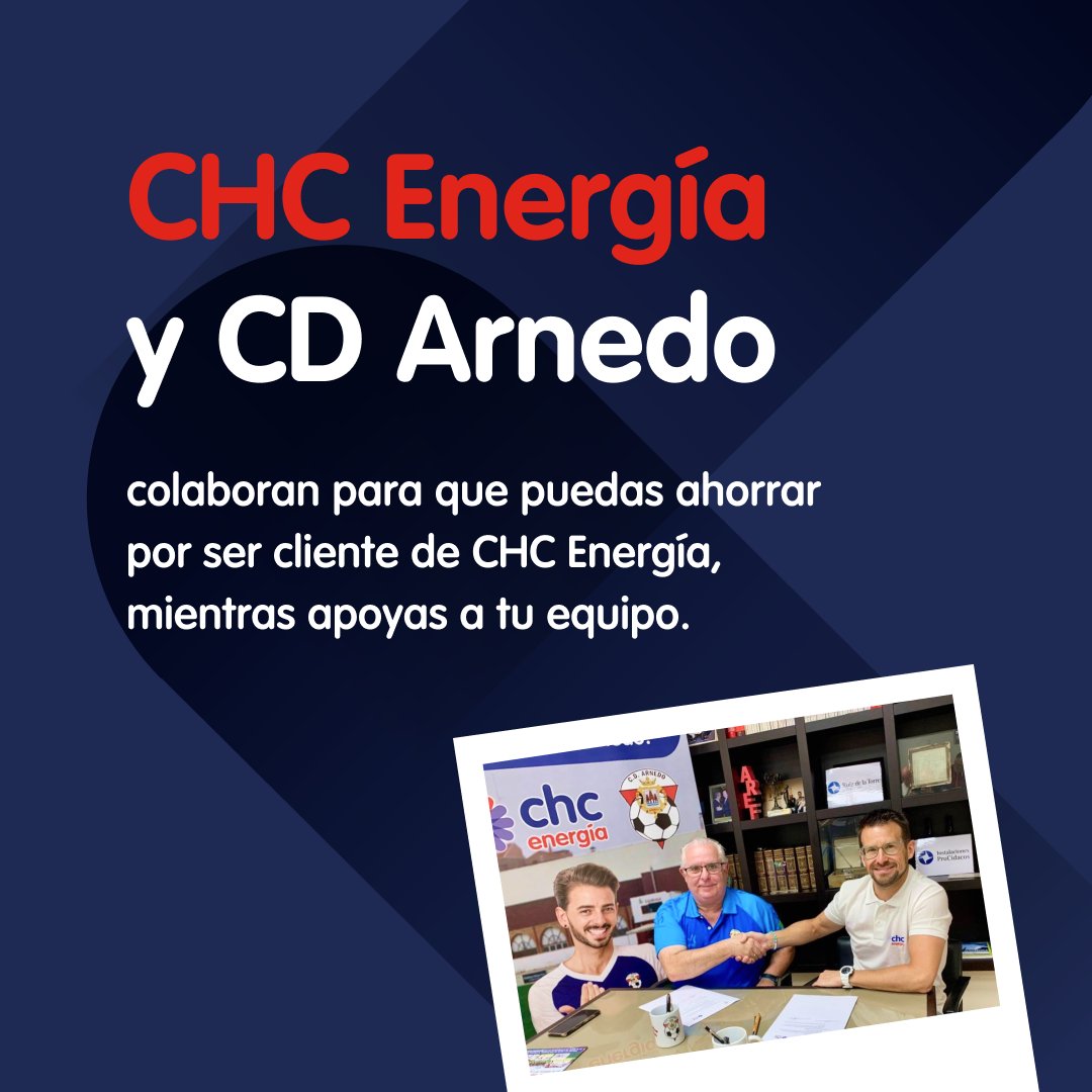 Apoya al @cdarnedo y ahorra con @chcenergia ⚽

Muestra tu última factura con #CHCEnergía y consigue 50 € de descuento en tu abono para la próxima temporada del equipo.

📅 Válido hasta el 15/10 o fin de existencias.