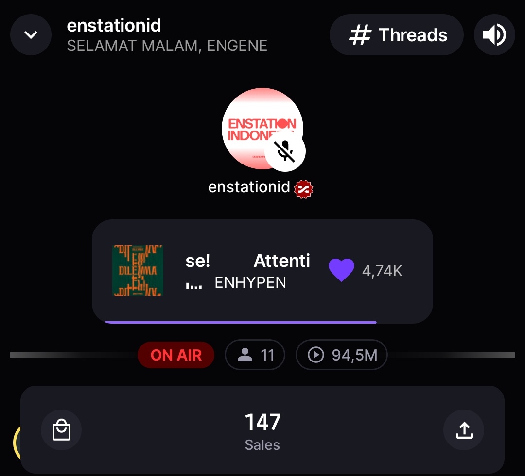 ENSTATION INDONESIA (@enstationid) on Twitter photo ๐ข NOW ON AIR
DAILY STREAMING WITH ENSTATIONID
ENGINA!
Siapa yang sudah menunggu admin untuk ON AIR? ๐๐ป
Setelah Listening Party bersama ENHYPEN, saatnya kita streaming bareng yuk ๐ฅฐ
๐ stationhead.com/enstationid
โฐ 20.00-22.00 WIB
#ENHYPEN #StreamWithEngina <a href="/ENHYPEN/">ENHYPEN OFFICIAL</a> ๐ข NOW ON AIR
DAILY STREAMING WITH ENSTATIONID
ENGINA!
Siapa yang sudah menunggu admin untuk ON AIR? ๐๐ป
Setelah Listening Party bersama ENHYPEN, saatnya kita streaming bareng yuk ๐ฅฐ
๐ stationhead.com/enstationid
โฐ 20.00-22.00 WIB
#ENHYPEN #StreamWithEngina <a href="/ENHYPEN/">ENHYPEN OFFICIAL</a>