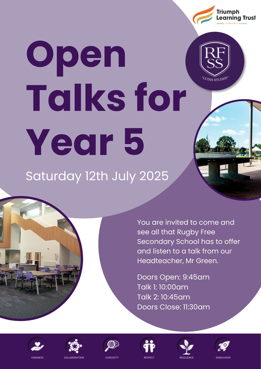 Don't forget, we are opening our doors to Year 5 students tomorrow.
Tickets are now fully booked for the Headteacher Talks. If you weren't able to secure tickets, you are still welcome to come for a tour of the school. We can't wait to meet you all!