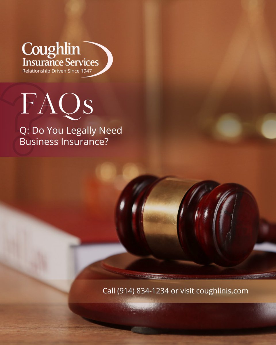 CoughlinInsure's tweet image. Certain coverages like workers’ compensation, unemployment insurance, disability insurance, and professional liability are required by the law in specific states or conditions. 

Learn what applies to your business: coughlinis.com/business-insur…

#BusinessInsurance #InsuranceFAQ