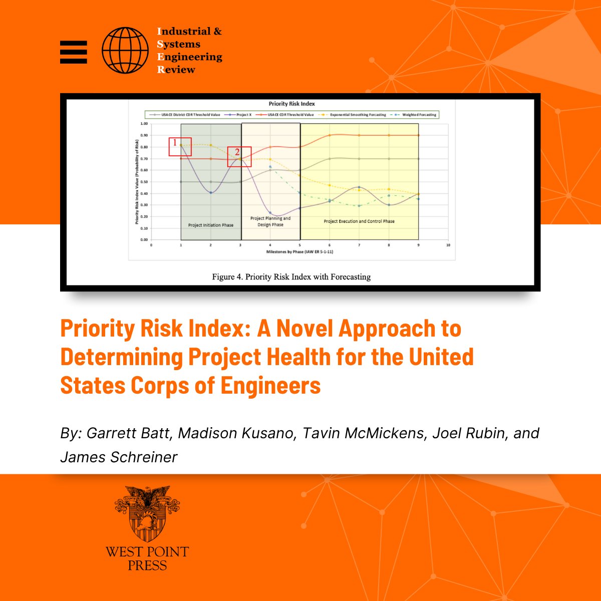 WestPointPress's tweet image. Can the novel Priority Risk Index outlined in this article help the U.S Army Corps of Engineers minimize risks to their projects? Check out the research in ISER Volume 12:Issue No. 2 out now! iser.sisengr.org/index.php/iser…