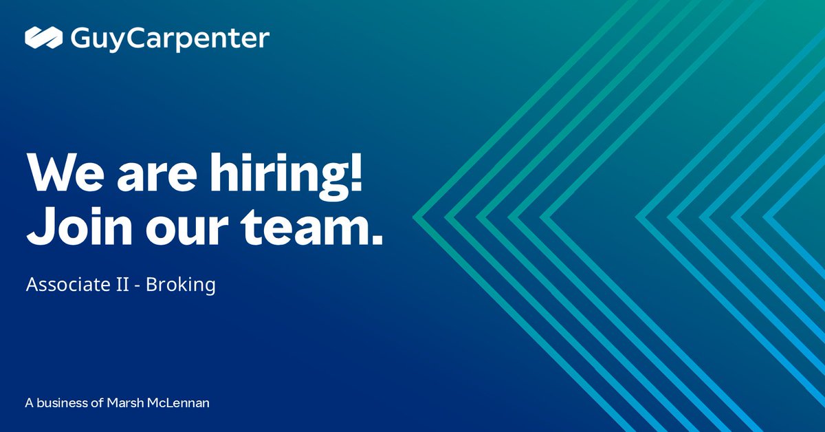 Exciting opportunity! We are seeking an Associate II - Broking to join our Guy Carpenter Facultative team. Learn more about the role and apply: bit.ly/3IChHoa
#apply #career