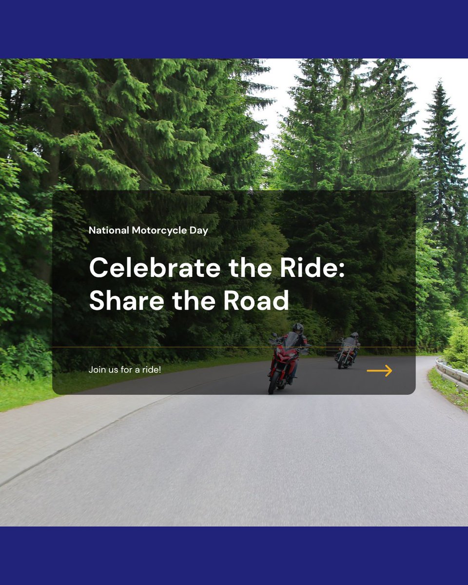 VirginiaDMV's tweet image. 🏍️ Join us in celebrating National #Motorcycle Day!🏍️
Motorcycles are about the journey, not the destination. Help everyone enjoy the journey by sharing the road!
Safety resources: dmv.virginia.gov/safety/program…
#NationalMotorcycleDay #MotorcycleSafety #motorcycleday