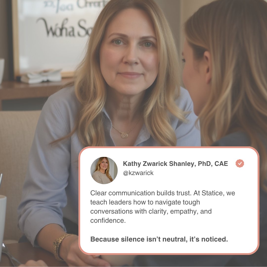 Clear communication builds trust.

At Statice, we help leaders navigate the tough conversations with clarity, empathy, and courage.

Because silence isn’t neutral, it’s noticed.

#ExecutiveCoaching #CourageousLeadership #TeamDevelopment