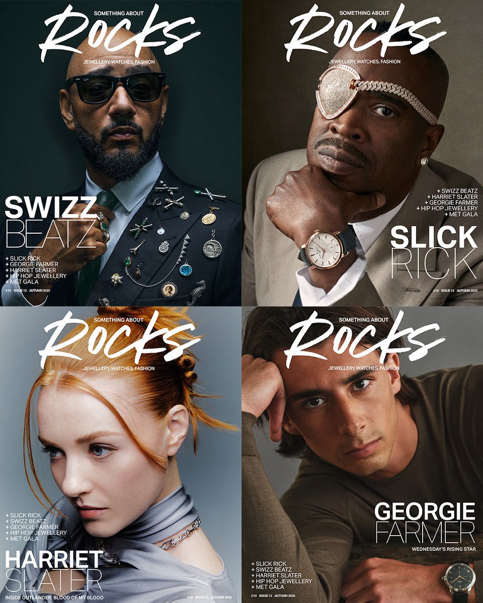 About_Rocks's tweet image. Our July 2025 Cover stars:
- Swizz Beatz @therealswizzz
- Slick Rick @therulernyc
- Harriet Slater
- Georgie Farmer
Check out the full issue here: somethingaboutrocks.com/product/issue-…