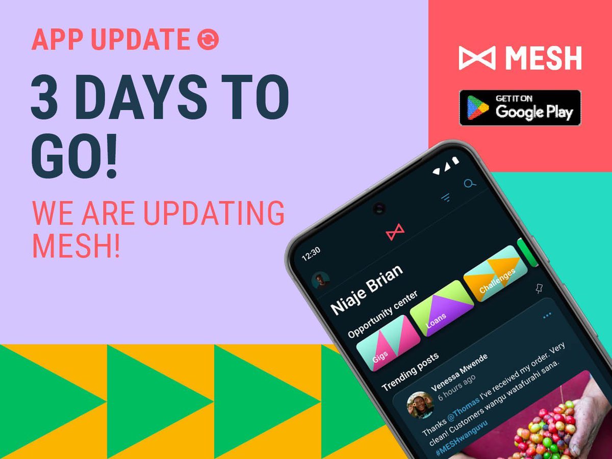 MESHLIFE254's tweet image. 🚨Three Days to Go!
Heads up; MESH inakua updated!
DMs hazitakua for a while, so save everything ASAP!
📌What&apos;s happening Monday night?🤔MESH will be down for maintenance.
Got questions? Click link🔗for all details
mesh.life/app/viewarticl… 
#MESHApp #MESHReloaded #MESHUpdate