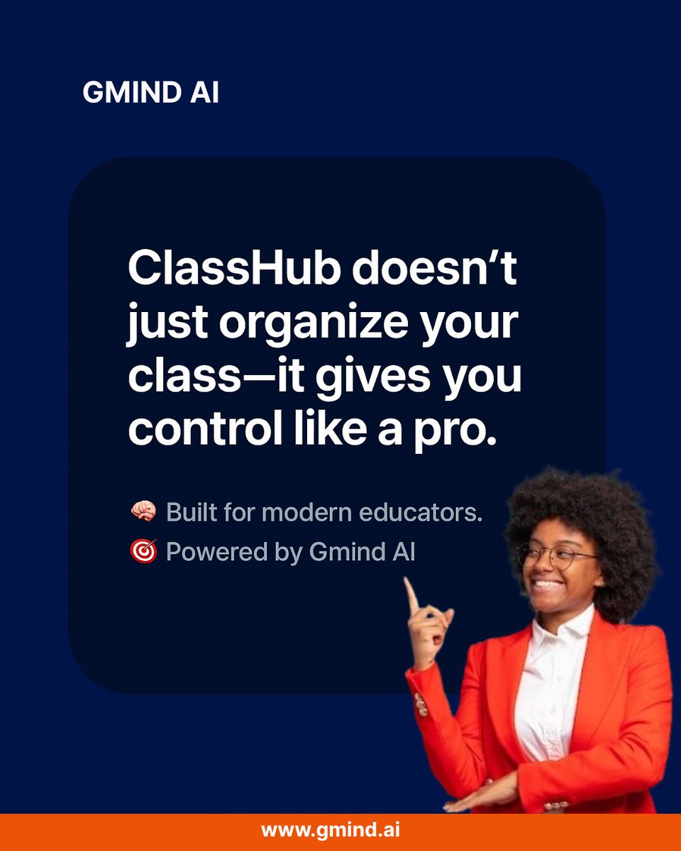 gmindai's tweet image. Teachers, it’s time to simplify how you teach.
With ClassHub by Gmind AI, plan lessons, go live, and manage your class all in one place.
No switching. Just smarter teaching.
🔗 gmind.ai
#GmindAI #TeachWithAI #ClassHub #AIforTeachers