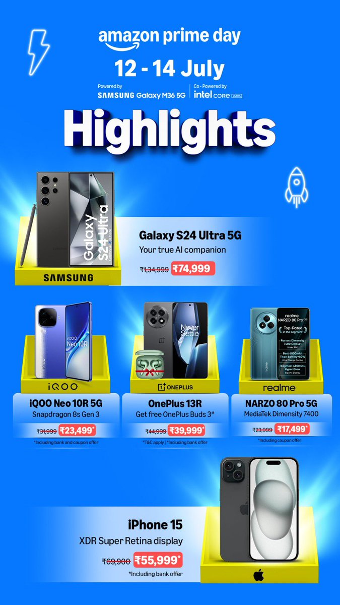 Mukul Sharma (@stufflistings) on Twitter photo Amazon Prime Day starts tonight π
Are YOU cart-ready?
Participate and stand a chance to win an Amazon Voucher π
Step 1 β Screenshot your cart!
Show us which smartphone deal or new launch you're adding to cart.
Step 2 β Tag <a href="/amazonIN/">Amazon India</a> with your answers
Shop the full lineup Amazon Prime Day starts tonight π
Are YOU cart-ready?
Participate and stand a chance to win an Amazon Voucher π
Step 1 β Screenshot your cart!
Show us which smartphone deal or new launch you're adding to cart.
Step 2 β Tag <a href="/amazonIN/">Amazon India</a> with your answers
Shop the full lineup