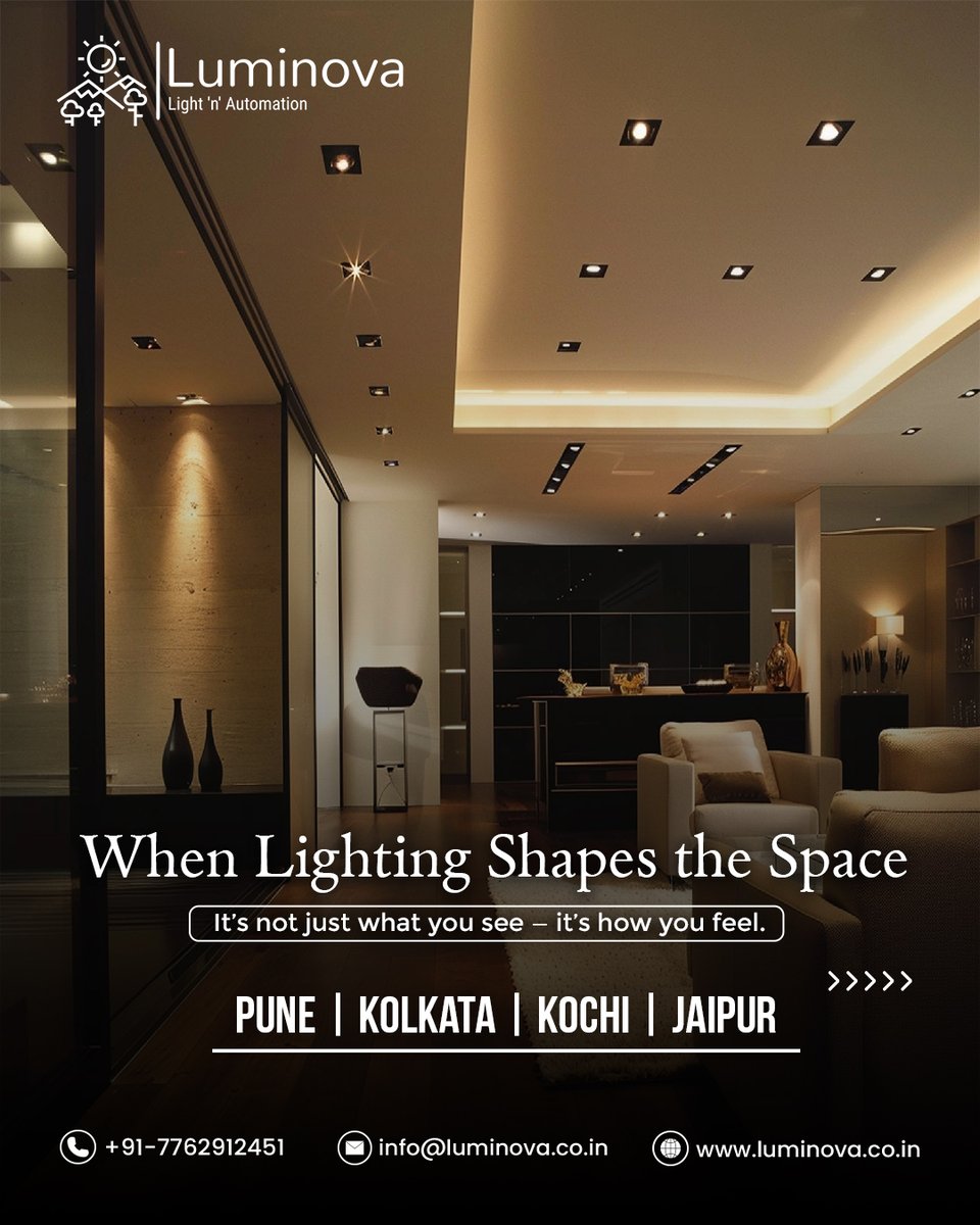 luminovaindia's tweet image. ✨𝐓𝐫𝐚𝐧𝐬𝐟𝐨𝐫𝐦 𝐲𝐨𝐮𝐫 𝐬𝐩𝐚𝐜𝐞 𝐰𝐢𝐭𝐡 𝐭𝐡𝐞 𝐩𝐨𝐰𝐞𝐫 𝐨𝐟 𝐥𝐢𝐠𝐡𝐭𝐢𝐧𝐠
📍 Pune | Kolkata | Kochi | Jaipur
🌐 luminova.co.in | 📞 +91-7762912451
#lightingsolutionprovider #lightingcontrolsystem #fulham #philips #dynalite #modelighting