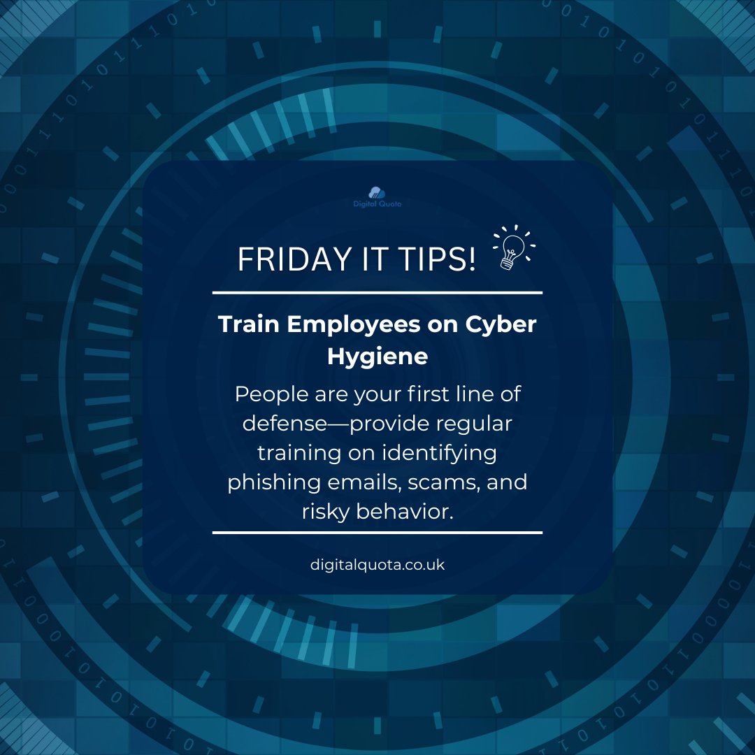 Friday IT Tips!

#Digitalquota #ITServices #itconsultingfirms #ITconsultingservice #techsolutions #cybersecurity #informationtechnology #datarecovery #networkdesign #techsupport #digitaltransformation #technologyconsulting #smarttechnology #informationtechnology