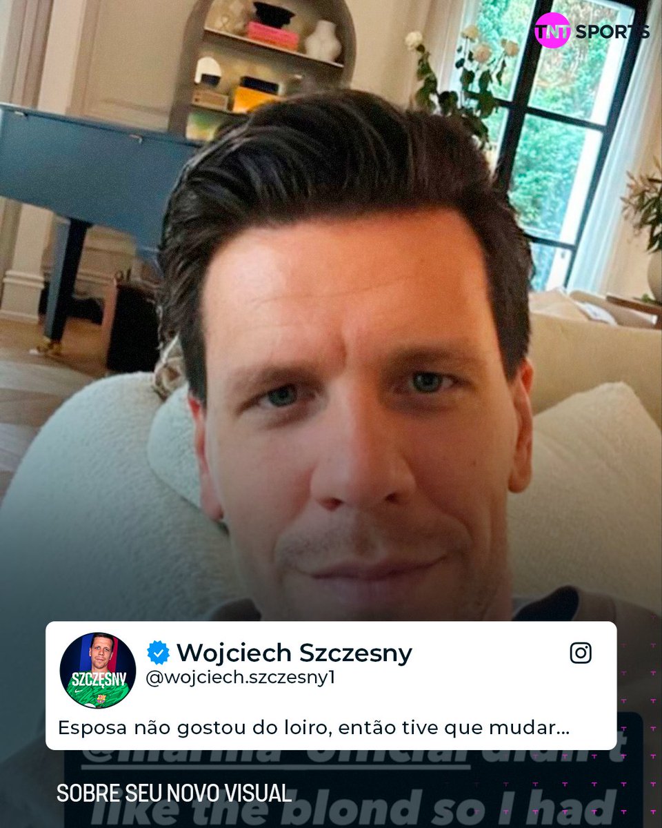 TNTSportsBR's tweet photo. QUE CARA ENGRAÇADO! 😂🤦‍♂️ Szczesny foi brincar de pintar o cabelo com os garotos do Barça e tomou uma trava da esposa. O que restou foi raspar a cabeça toda... Se liga nessa sequência de stories SENSACIONAL! https://t.co/coi7rjts4M