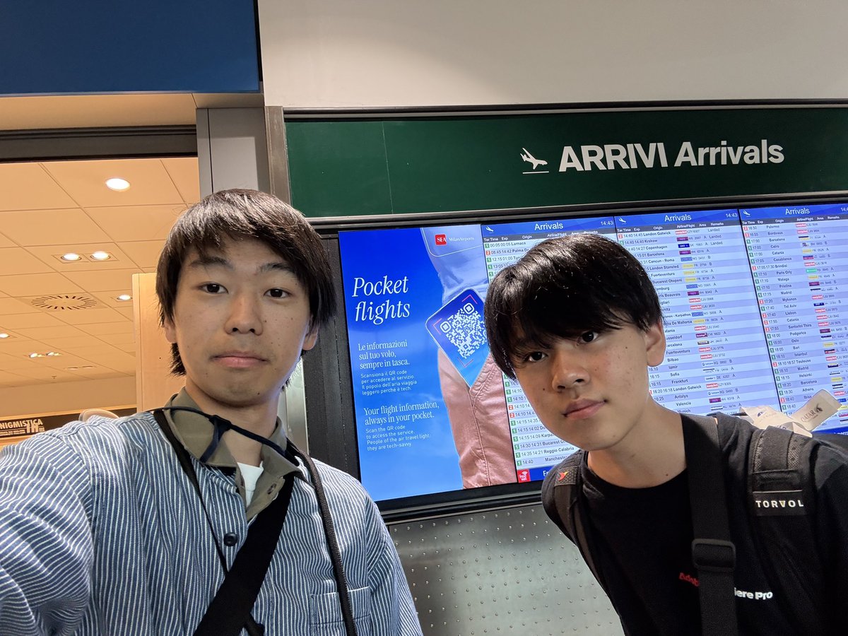 FpvYuki13222473's tweet photo. ミラノマルペンサ国際空港に到着しました！
18時間と長時間の移動でかなり疲れました🫠
明日からレースですが今日はふらっとコースを見に行こうと思います！
#TEAMBRIDE
#BMSRACING
#DRONESHOWJP https://t.co/wKh0OCobuQ