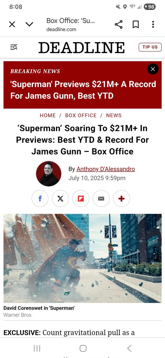 PMDMKE's tweet image. There must be some mistake Dean Cain said if you go woke you go broke and he's never wrong. #SupermanMovie