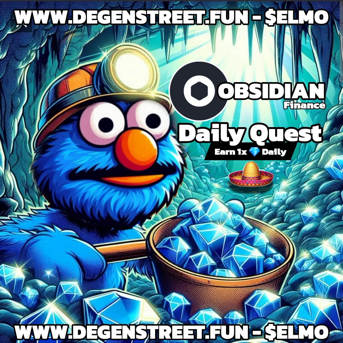 $ELMO (@elmocronos) on Twitter photo ๐ Daily Trading Quest ๐
๐ฅ 1 Month of Trading rewards will be starting next week!!
1x ๐ Diamond Quest daily
Trade on <a href="/ObsidianSwap/">Obsidian Finance</a> to earn and unlock Mystery boxes with rewards up to $1500 - <a href="/LoadedLions_CDC/">Loaded Lions</a> ๐
Sponsored by : DegenStreet.fun ๐ Daily Trading Quest ๐
๐ฅ 1 Month of Trading rewards will be starting next week!!
1x ๐ Diamond Quest daily
Trade on <a href="/ObsidianSwap/">Obsidian Finance</a> to earn and unlock Mystery boxes with rewards up to $1500 - <a href="/LoadedLions_CDC/">Loaded Lions</a> ๐
Sponsored by : DegenStreet.fun