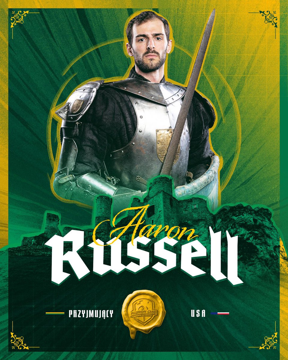 Aaron Russell pozostaje Jurajskim Rycerzem 💛💚

Dla Amerykanina będzie to drugi sezon w Aluron CMC Warcie Zawiercie. W pierwszym roku zdobył dla naszego zespołu 721 punktów i został m.in. MVP Superpucharu Polski 🔥

#PlusLiga