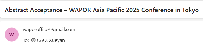 🥳Two of my proposals—one on polarized discussions in women's health issues, and the other on technology discourse in China—were accepted by the WAPOR Asia Pacific 2025 Conference in Tokyo! <a href="/WAPOR/">WAPOR</a> Looking forward to my trip to Japan!
