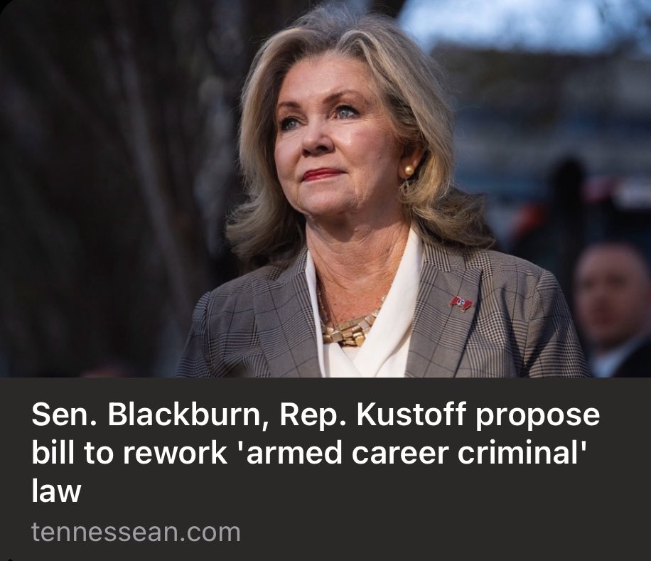 Sen. Marsha Blackburn’s and Congressman David Kustoff’s “Restoring the Armed Career Criminal Act” will empower federal prosecutors to target Memphis’ most dangerous career criminals, delivering a much-needed boost in tackling Memphis’ crime challenge. This law will impose
